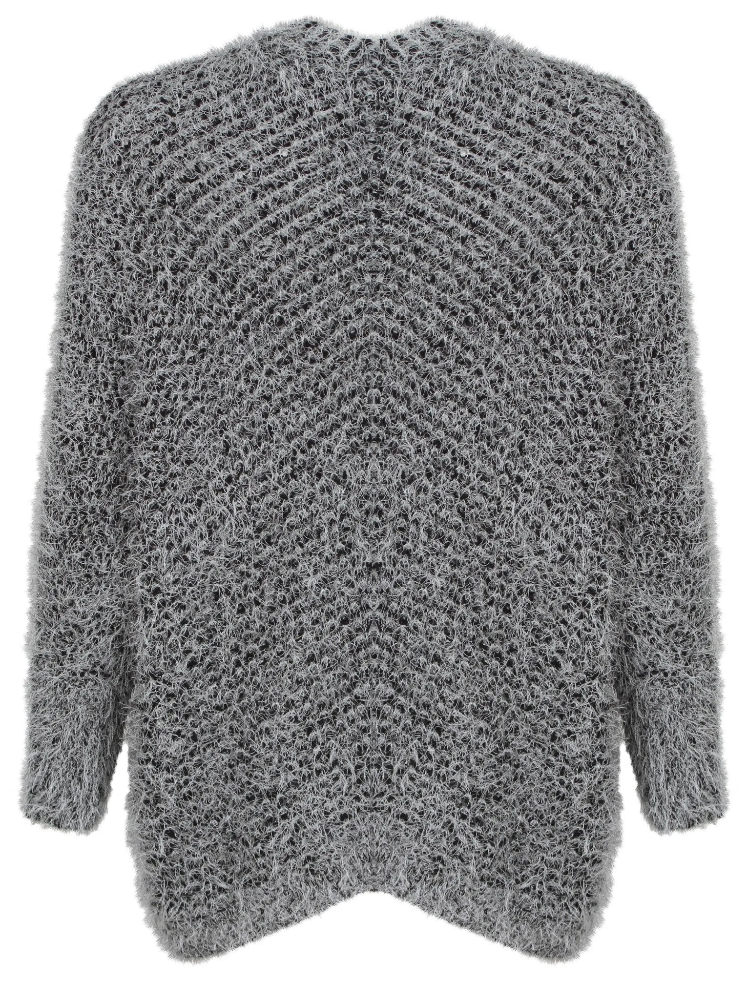 Womens Striped Loose Fit Cardigan in Anthracite