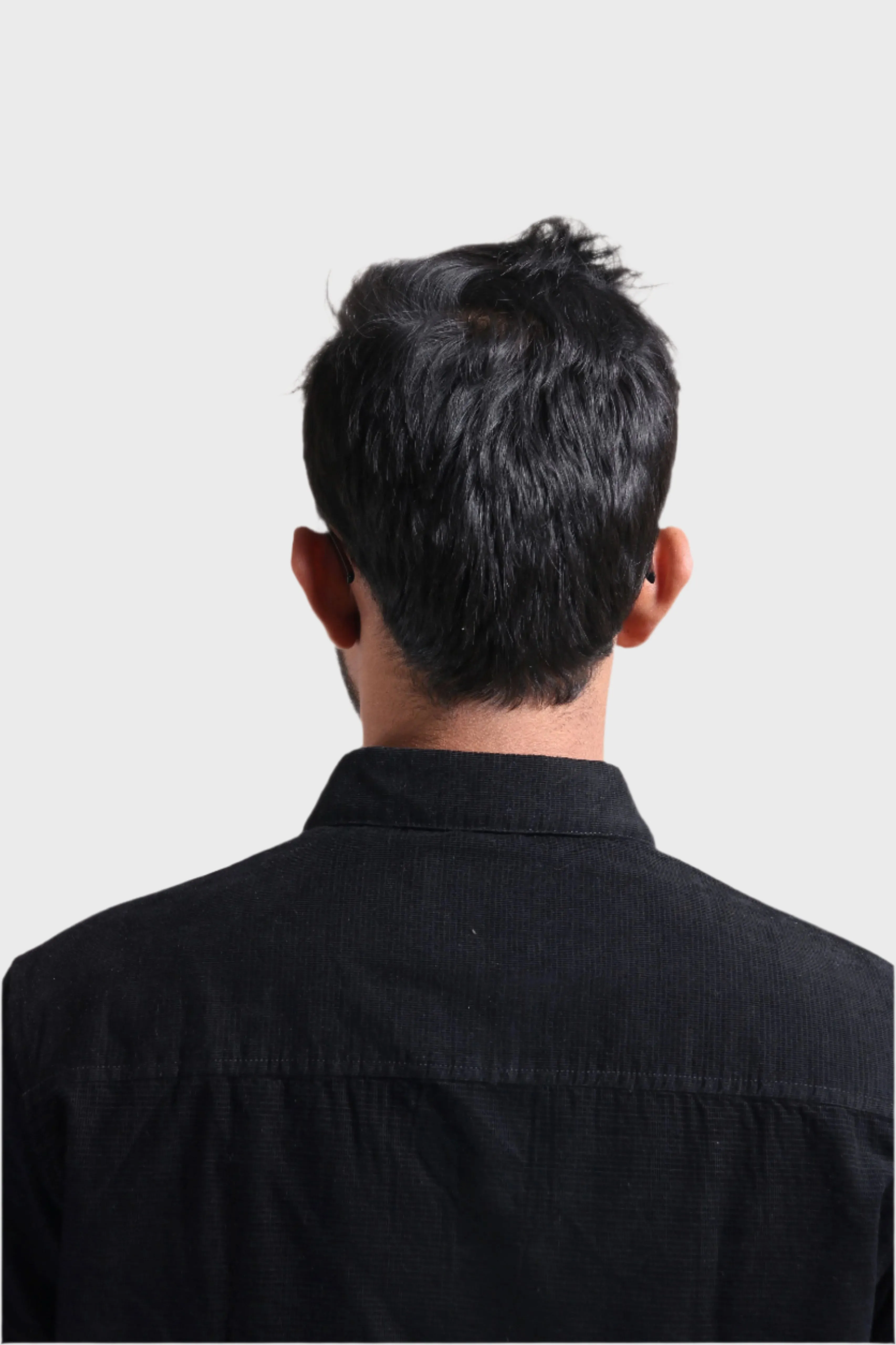 XKIND MEN'S BLACK FINE CORDUROY REGULAR FIT SHIRT