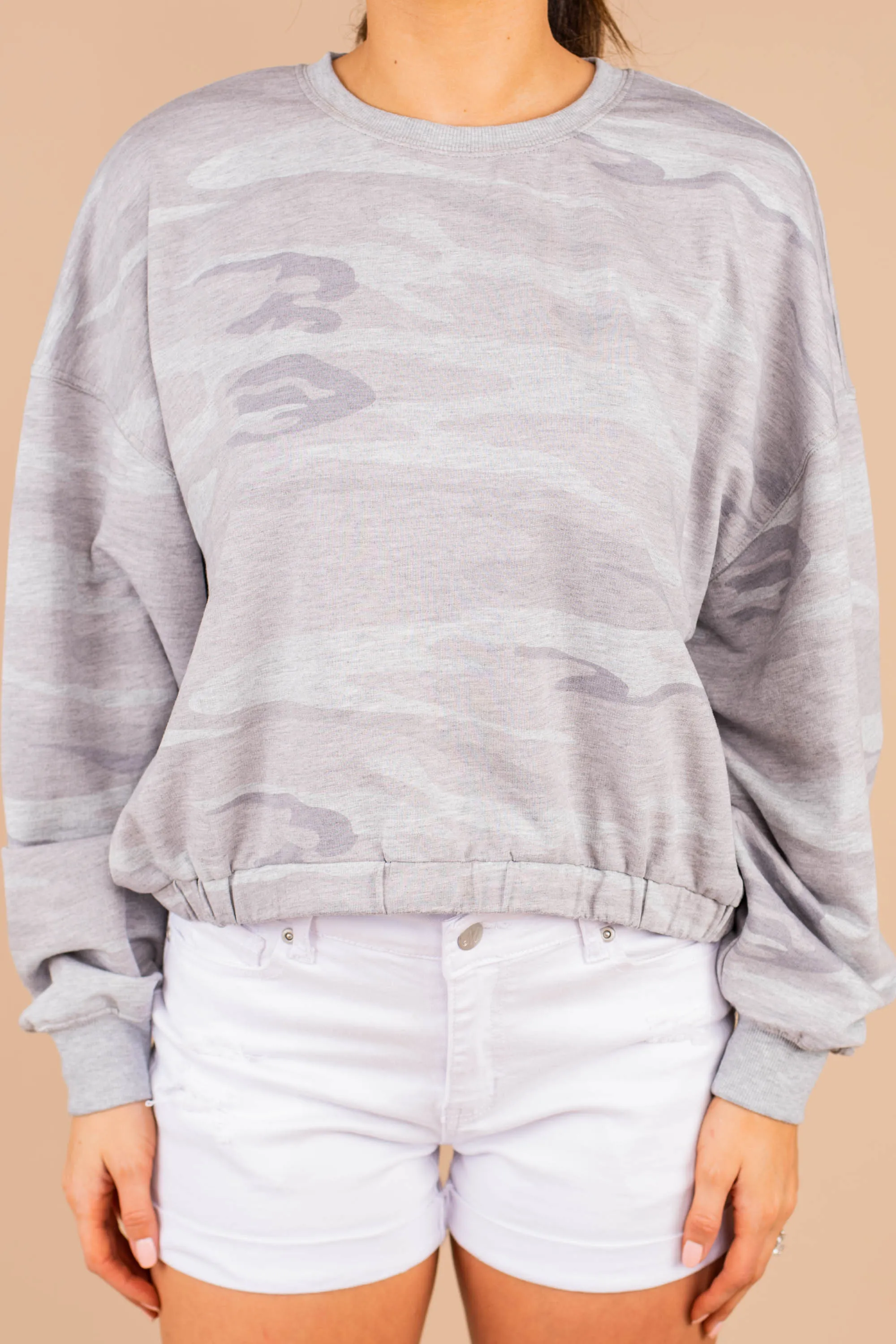 Z Supply: Heather Gray Camo Relaxed Pullover