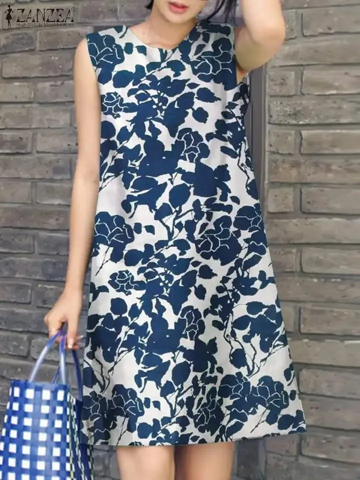 ZANZEA Women's Floral Printed Bohemian Dress 5XL S4653573